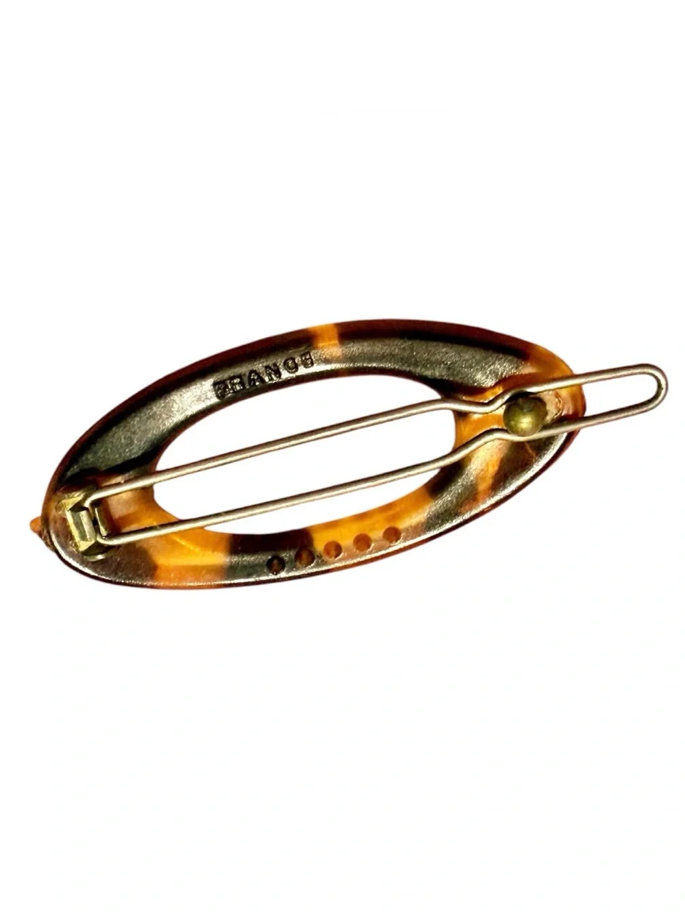 1960’s Vintage Tortoiseshell Oval French Hair Barrette Clip, Deadstock Unworn